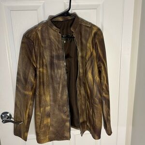 Brown leather jacket